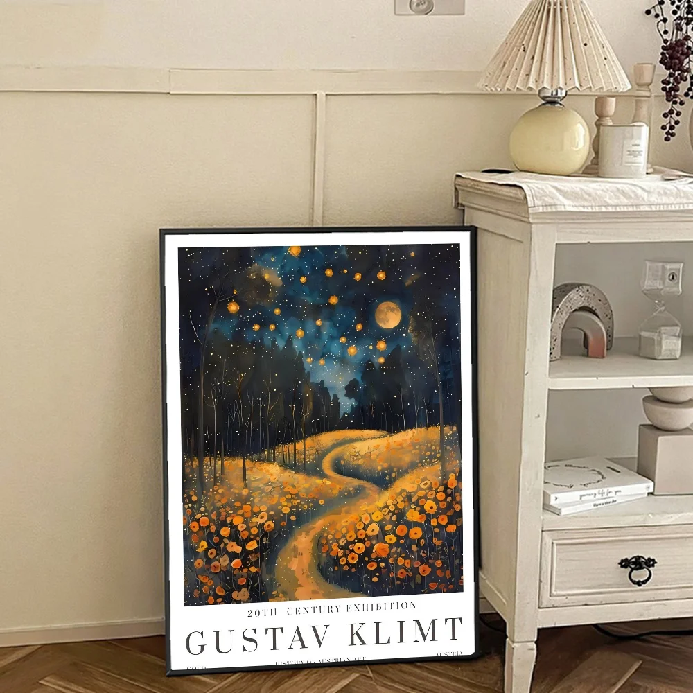 Gustav Klimt Flower Garden Sunflowers Anime Posters Sticky HD Quality Wall Art Retro Posters for Home