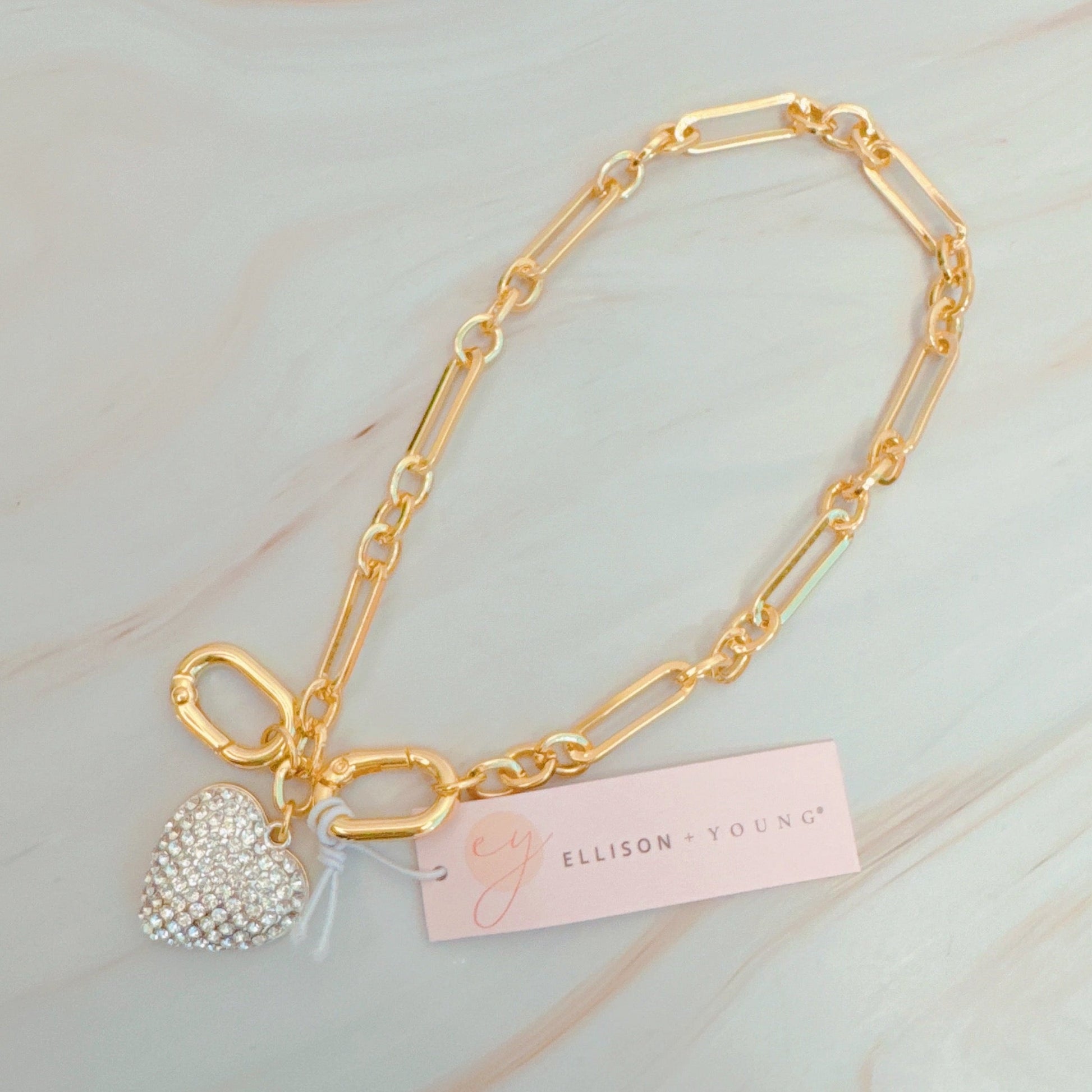 Sparkly Big Heart Bag Charm