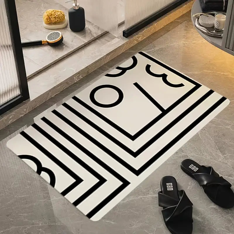 Abstract Non-Slip Bath Rug, 1pc, 19.68*31.49in/23.62*35.43in