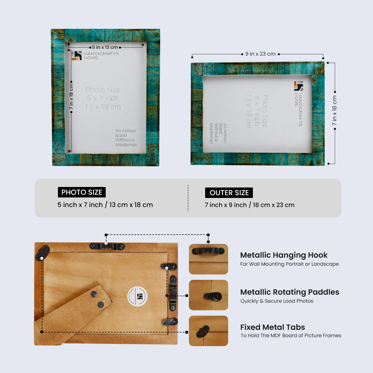 Picture Frame Verdigris Chic Collection Bone Inlay Verdigris - 3 Sizes