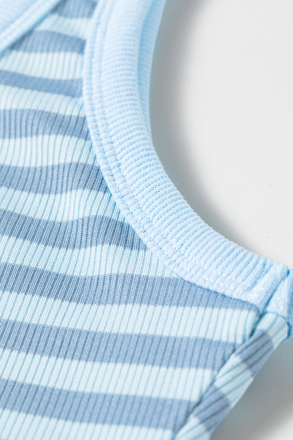 Yellow Stripe Ribbed Knit Slim Tank Top