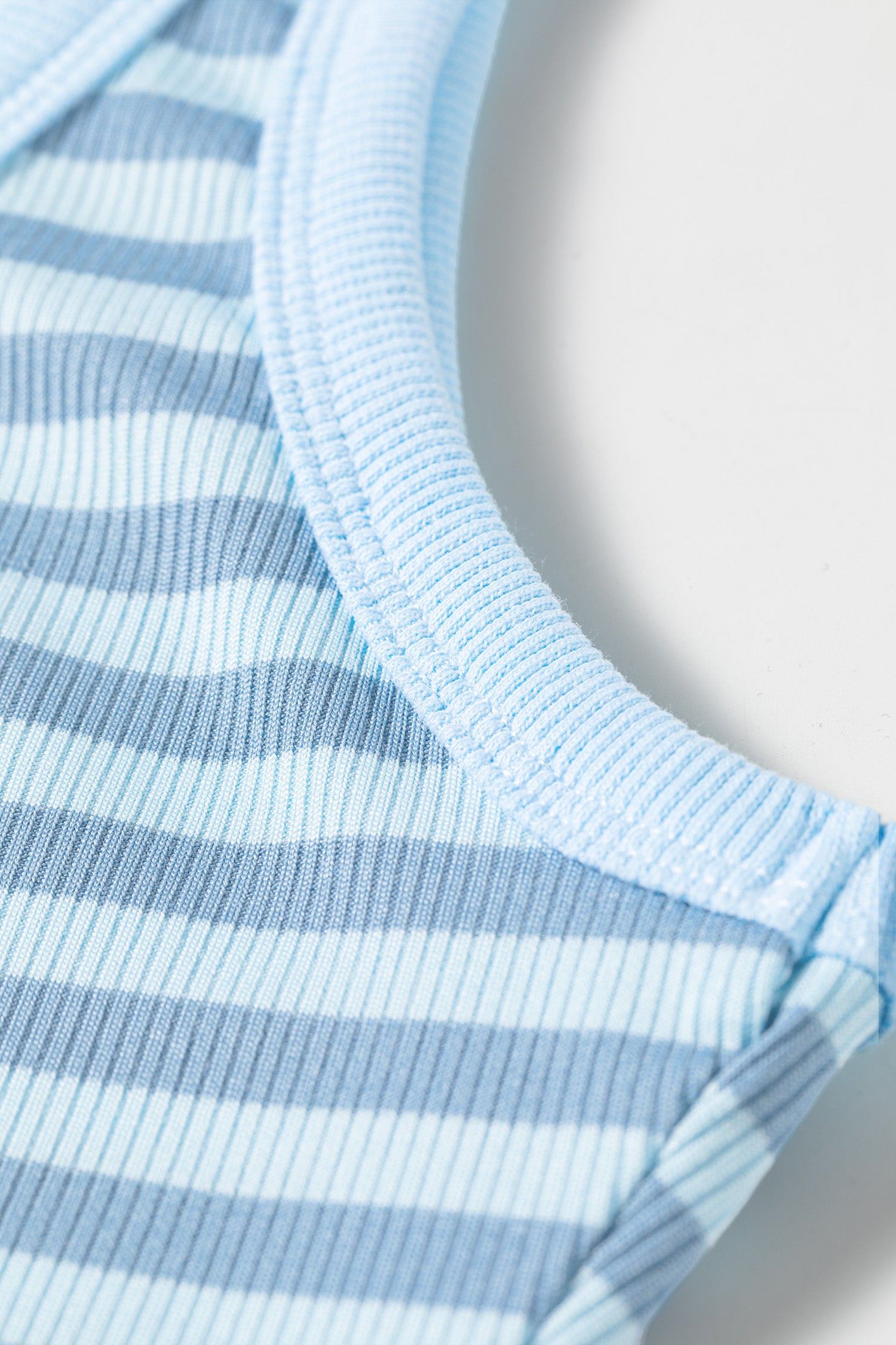 Yellow Stripe Ribbed Knit Slim Tank Top