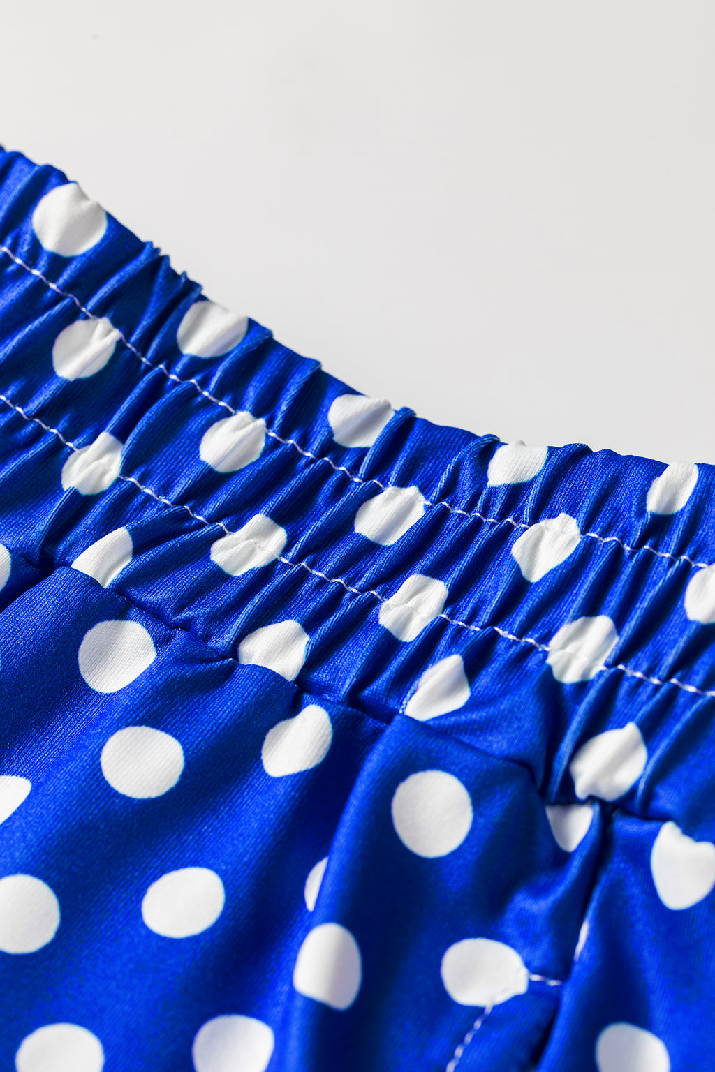 Blue Polka Dot Print Slim Tank Loose Pants 2pcs Outfit