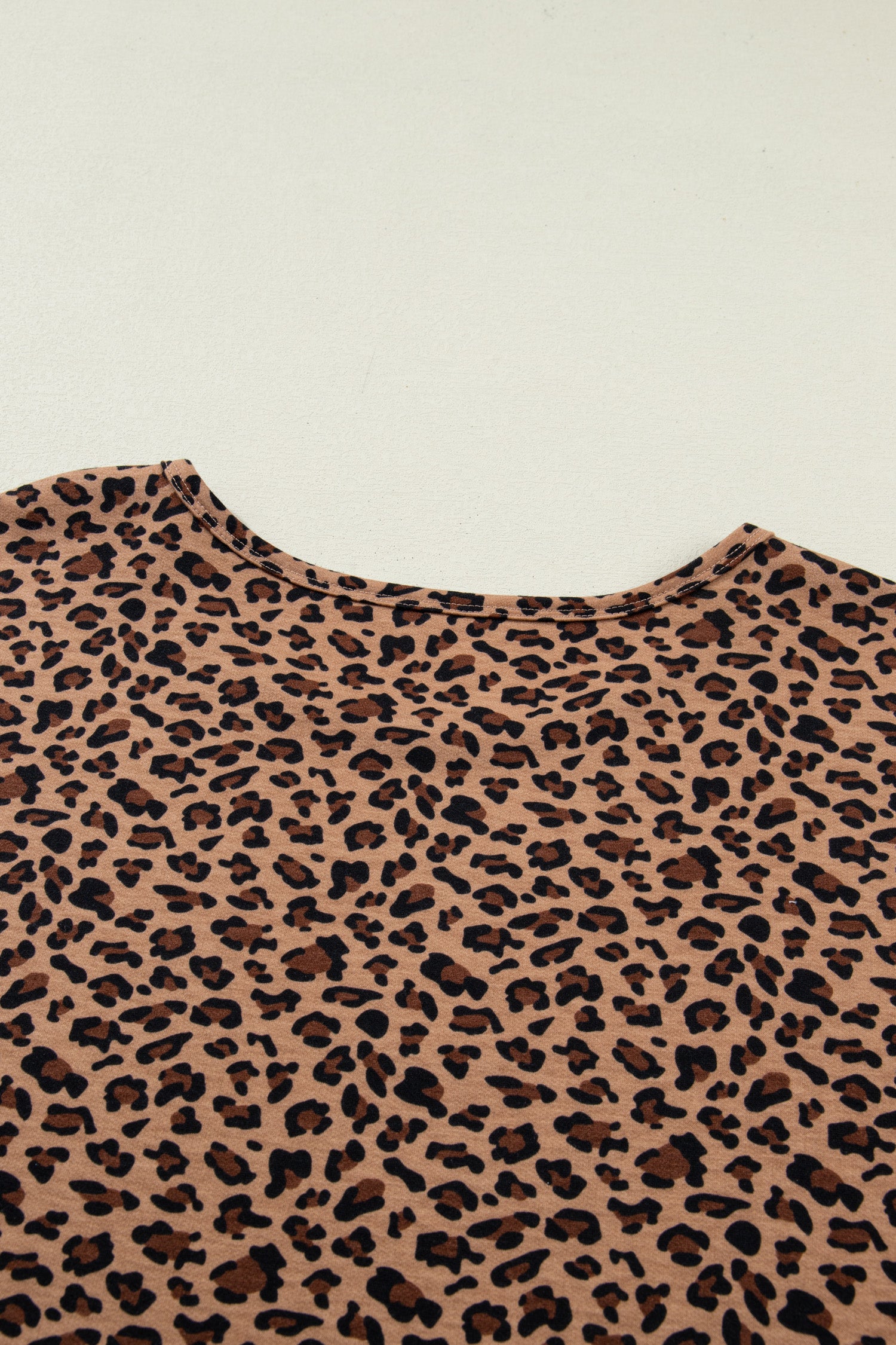 Brown Plus Size Leopard Loose Top Pleated Pants Set