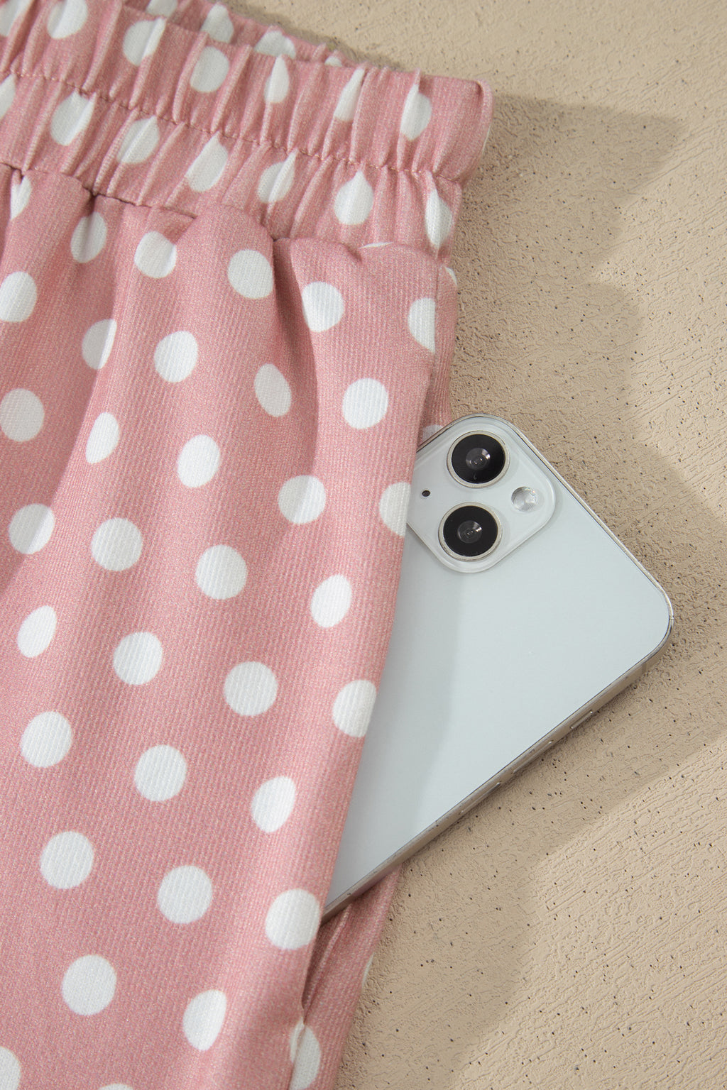Pink Polka Dot Print Short Set