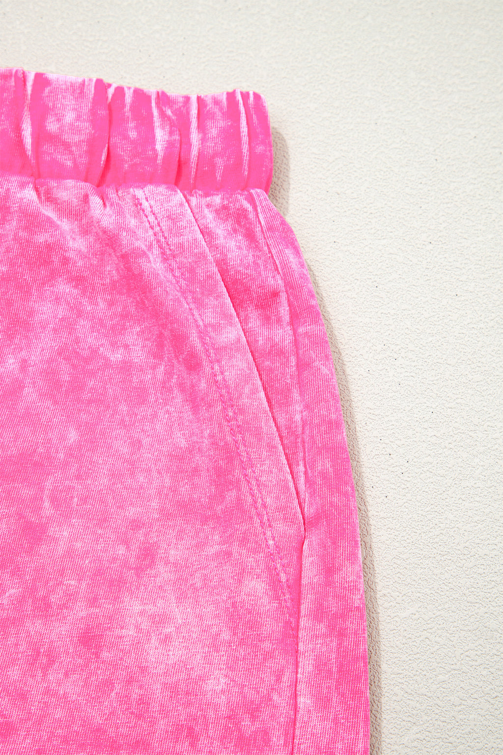 Rose Red Mineral Wash Cotton Short Set
