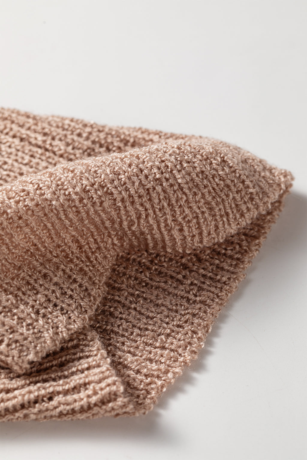 Pink Drop Shoulder Crochet Knit Open Front Cardigan