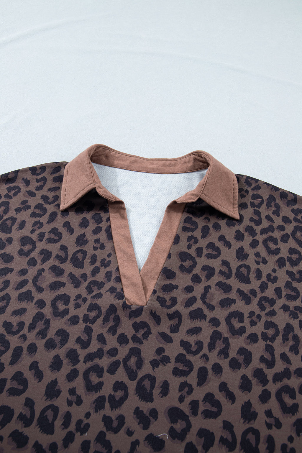 Brown Plus Size Leopard Short Set