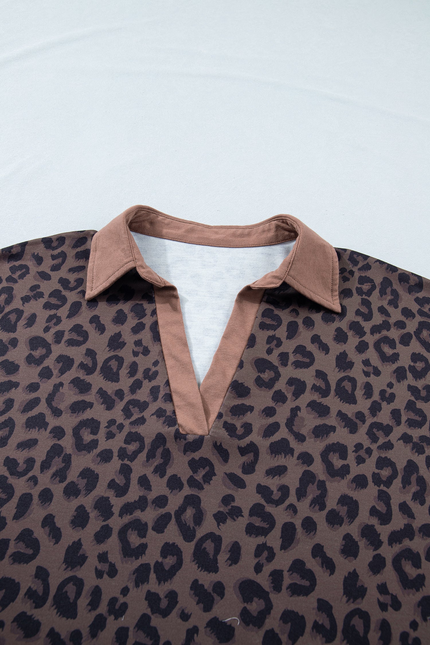 Brown Plus Size Leopard Short Set