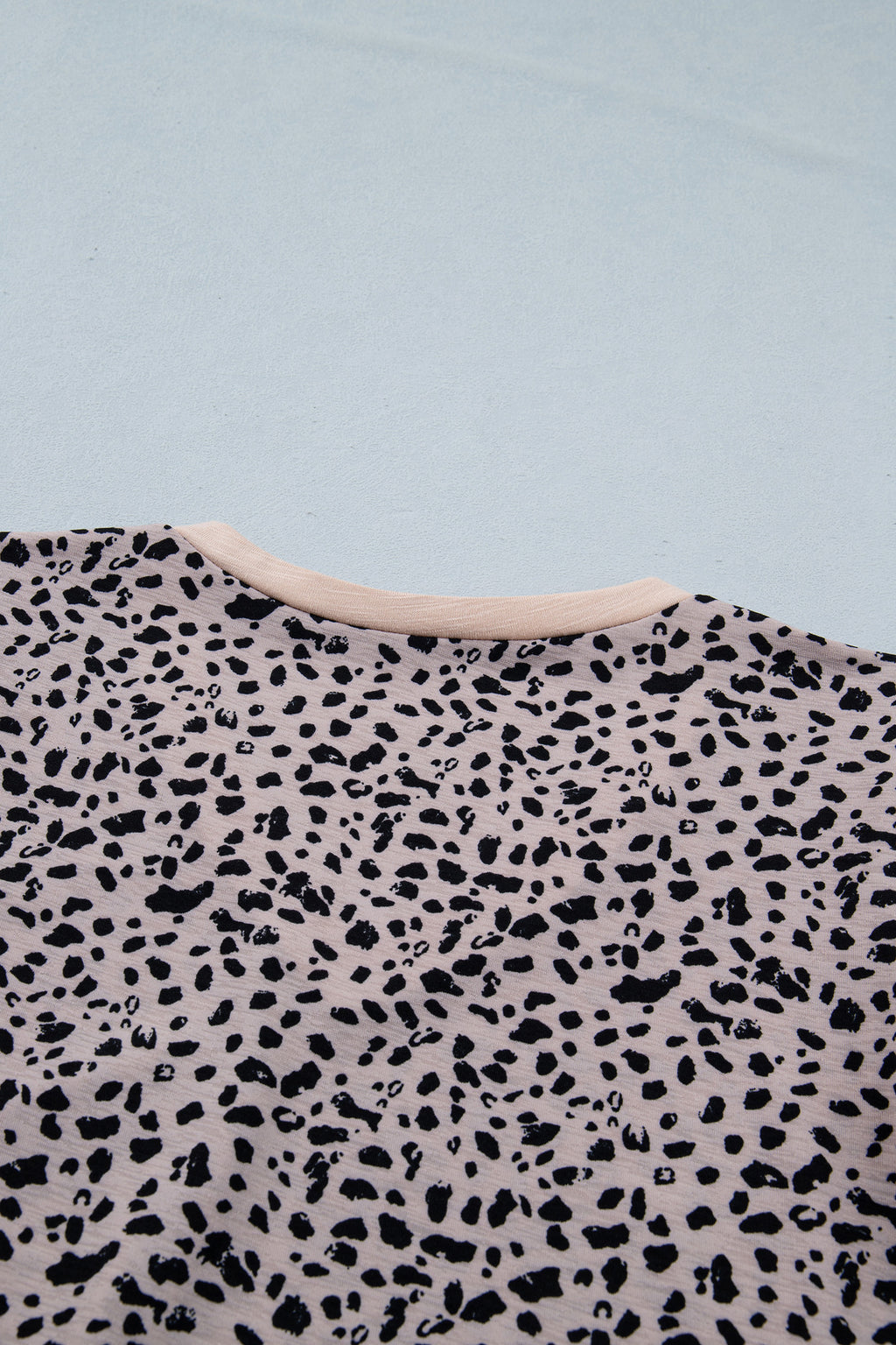 Black Cheetah Print V Neck Ruffle Trim Loose Tank Top