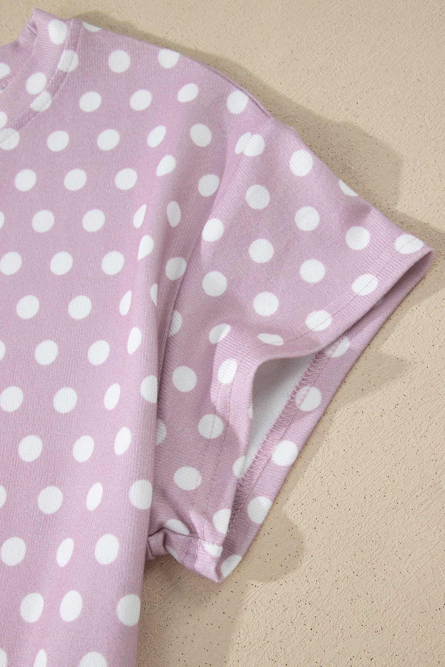Purple Polka Dot Print Short Set