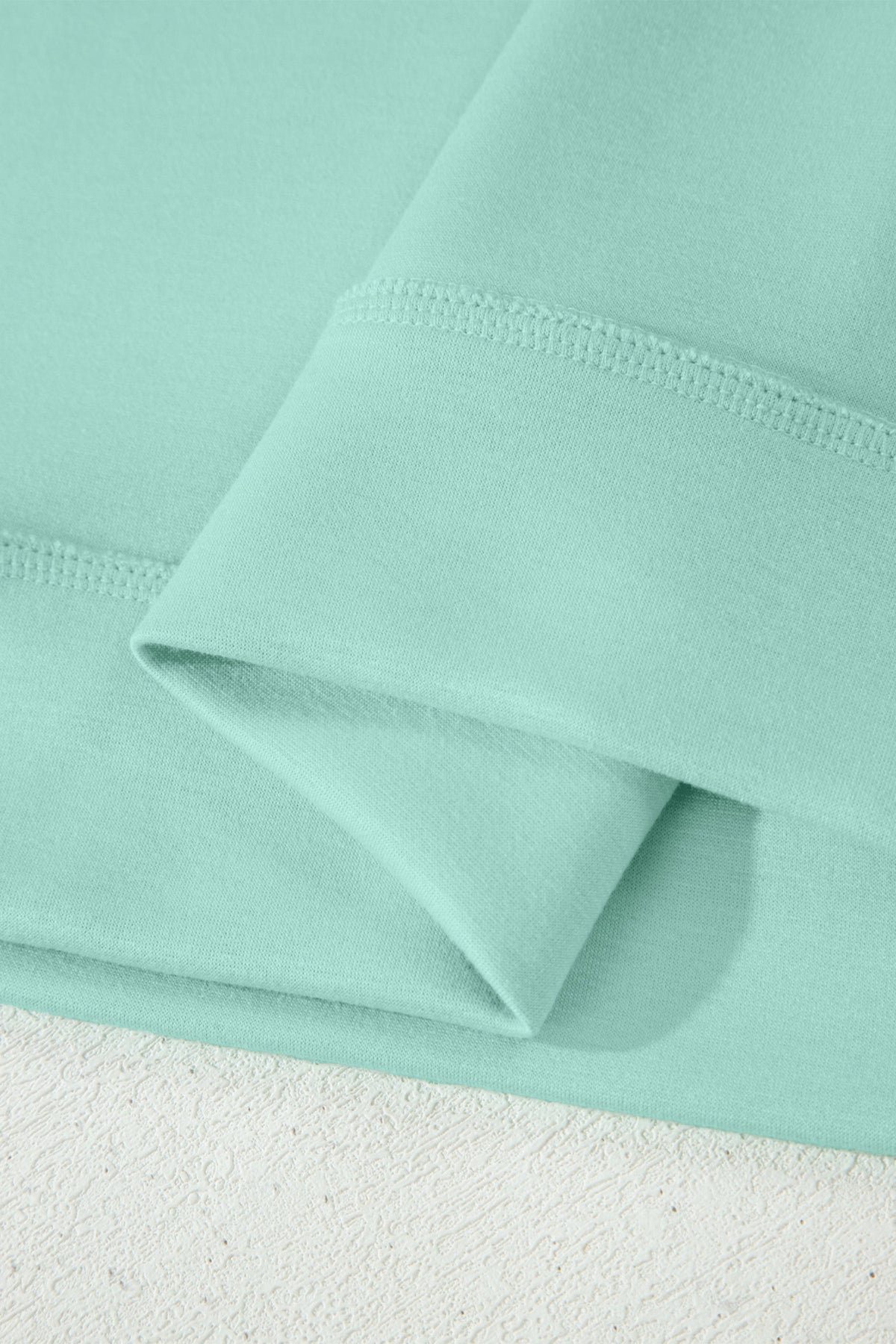 Moonlight Jade Solid Color Exposed Seam Mock Neck Oversize Tee Casual Shorts 2pcs Outfit
