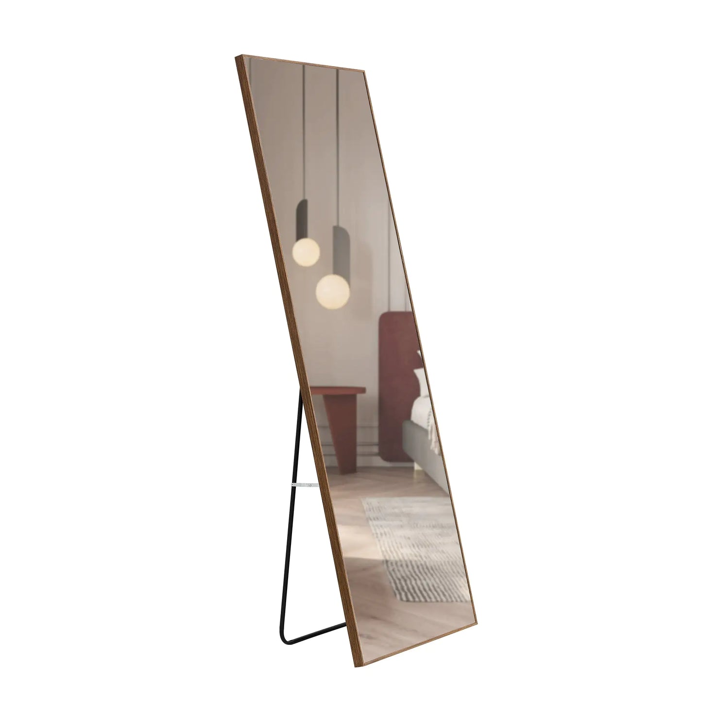 Solid Wood Broen Frame Full Length Mirror