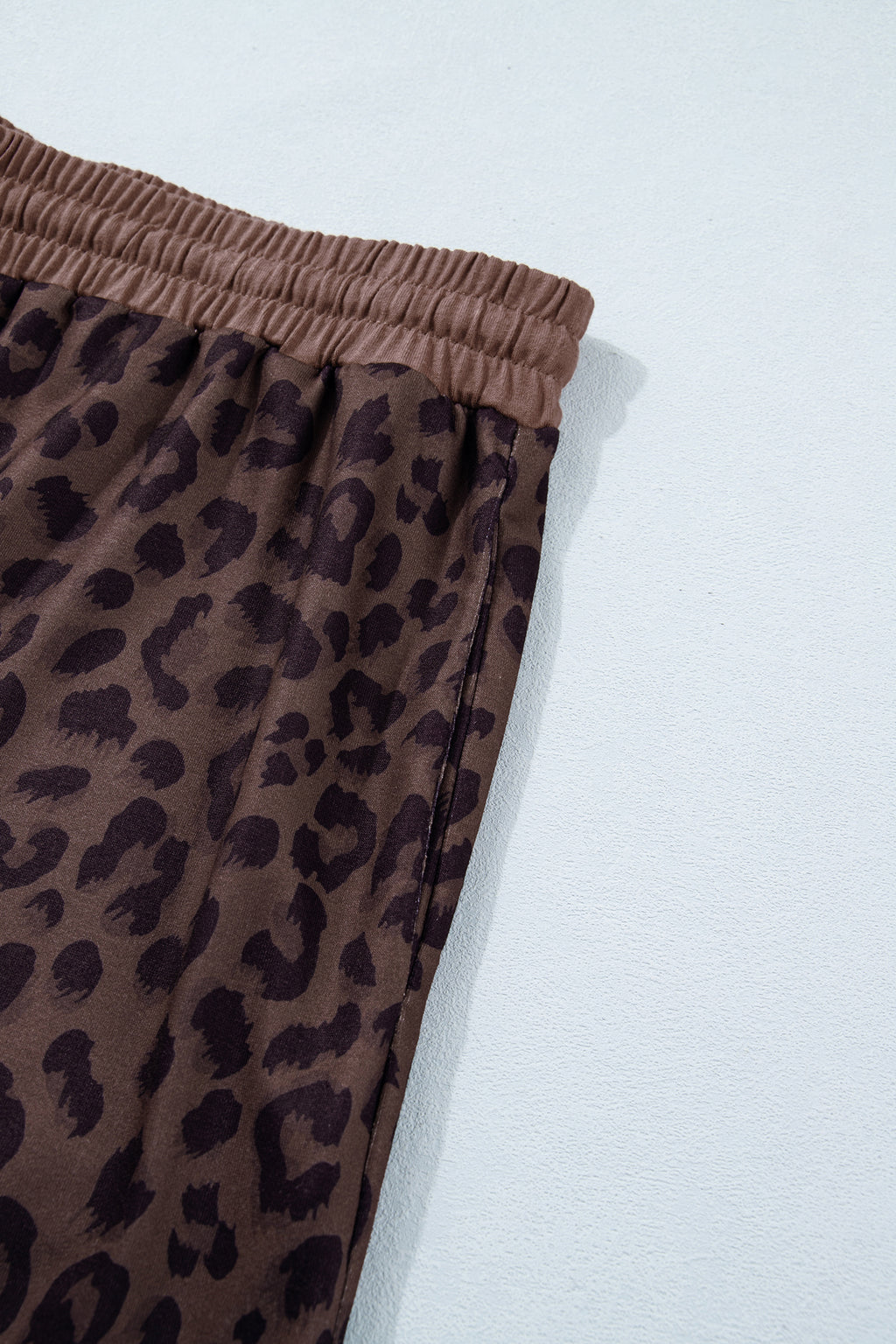 Brown Plus Size Leopard Short Set