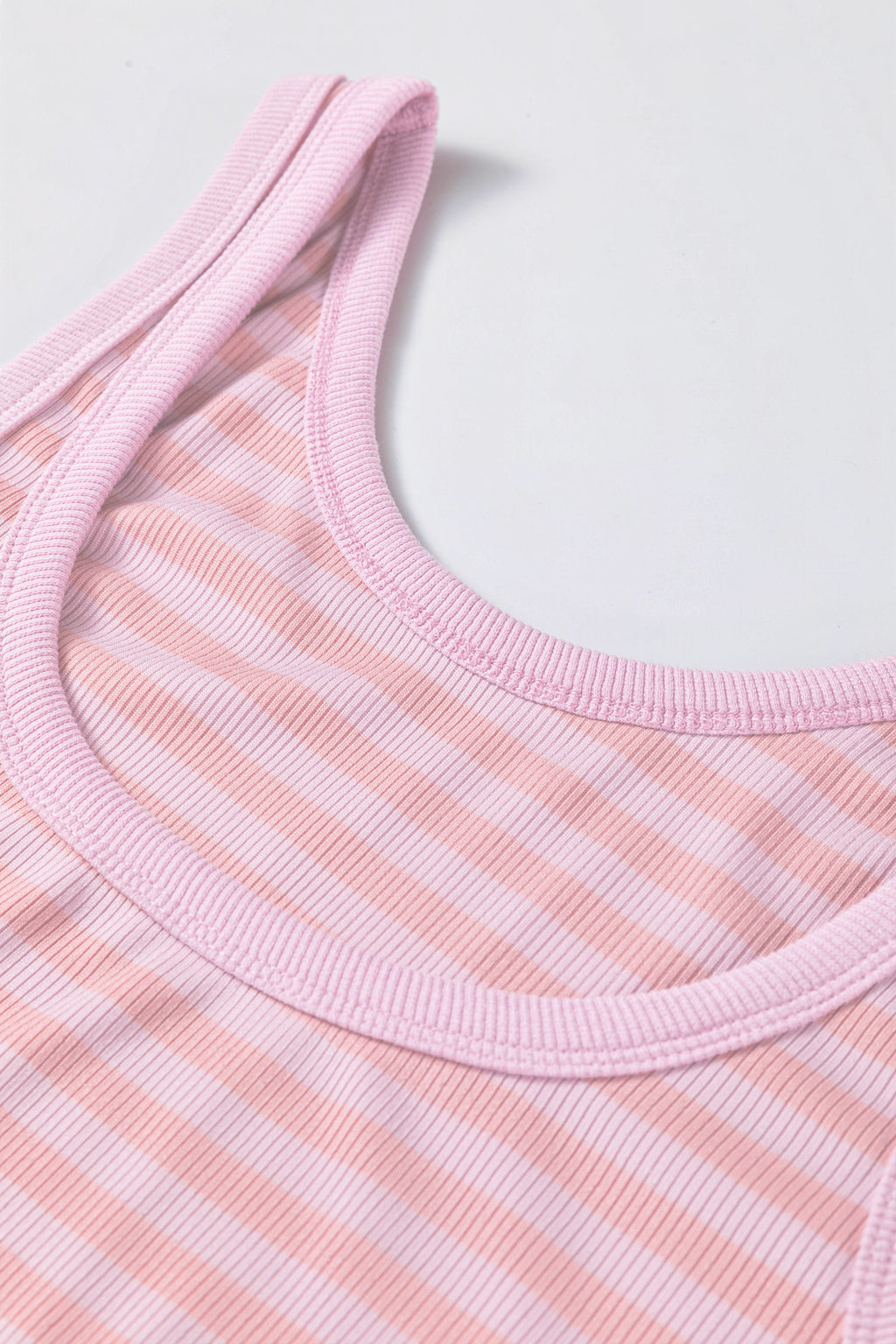 Yellow Stripe Ribbed Knit Slim Tank Top