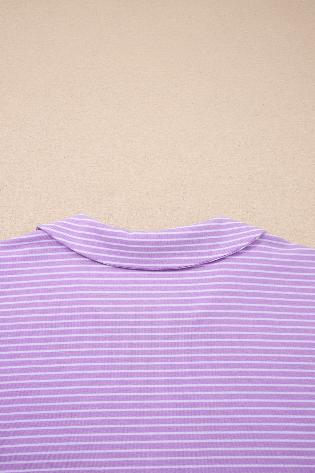 Purple Stripe Dolman Sleeve Polo Shirt and Drawstring Shorts Set