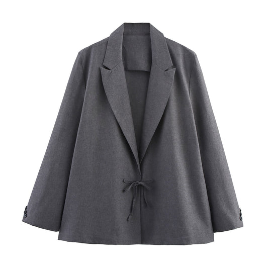 Small New Spring And Autumn Linen Minimalist Blazer