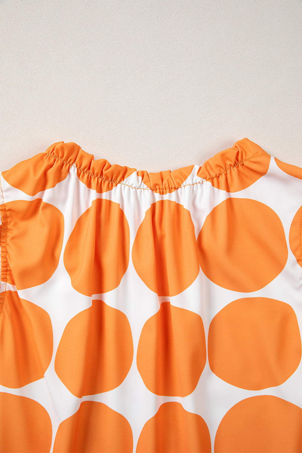 Yellow Polka Dot Print Frilled Round Neck Shift Tank Top