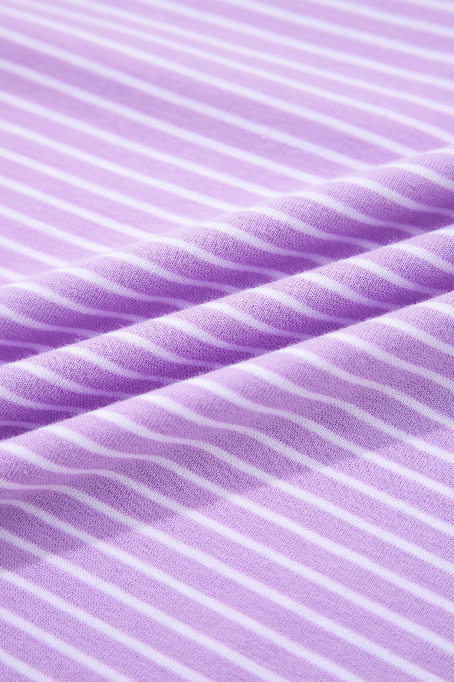 Purple Stripe Dolman Sleeve Polo Shirt and Drawstring Shorts Set