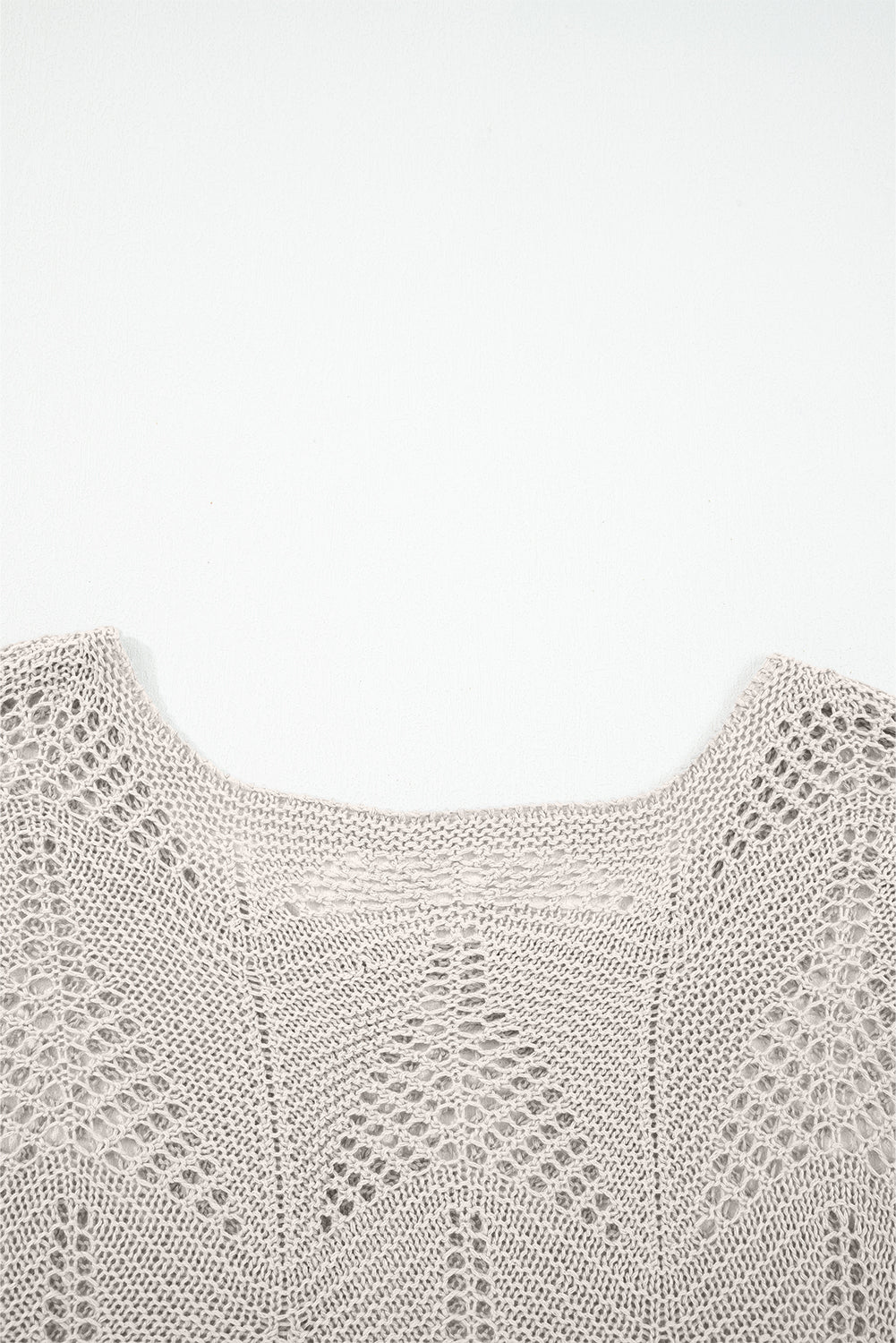 Seagrass Hollow Out Knit 7/8 Sleeve Casual Sweater