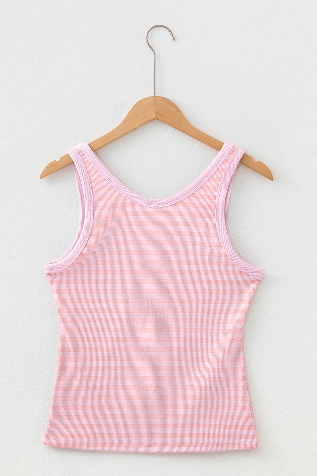 Yellow Stripe Ribbed Knit Slim Tank Top