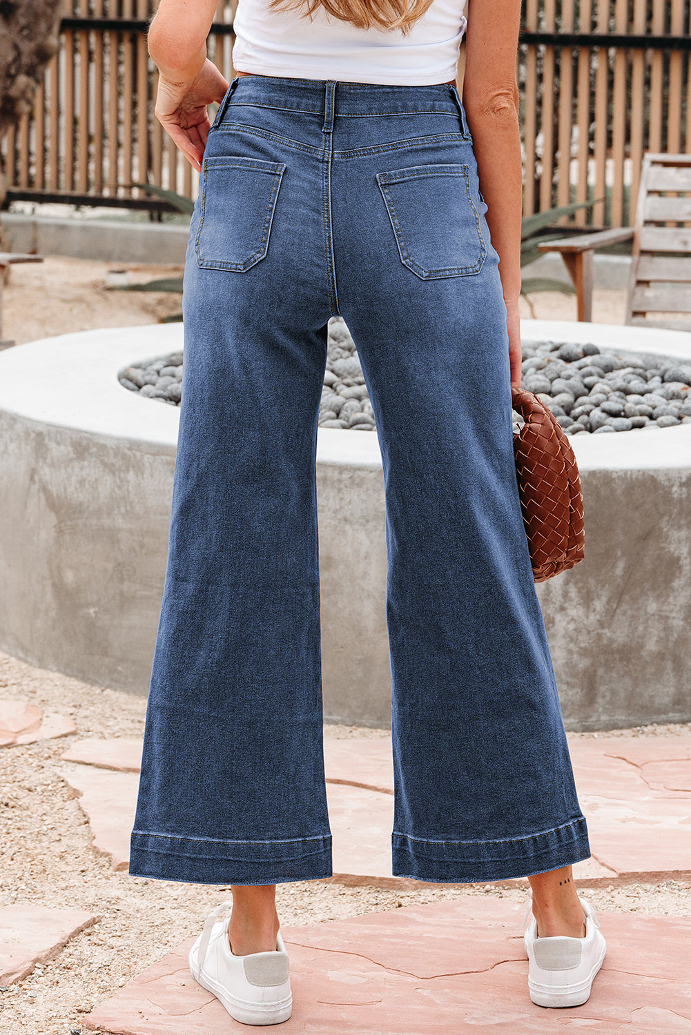 Ashleigh Blue Cropped High Rise Wide Leg Jeans