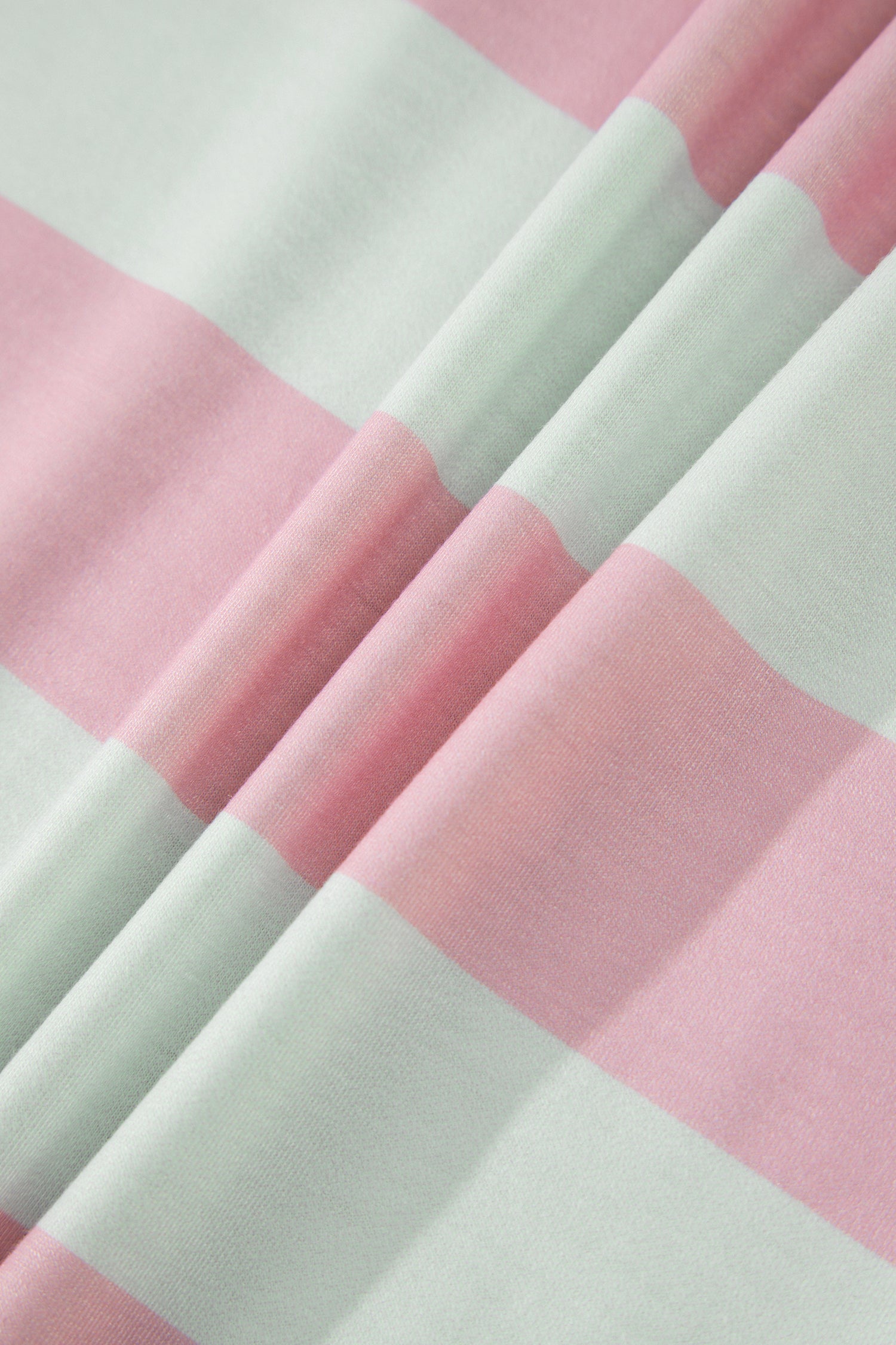Pink Stripe Exposed Seam Ribbed Patchwork Oversized Tee