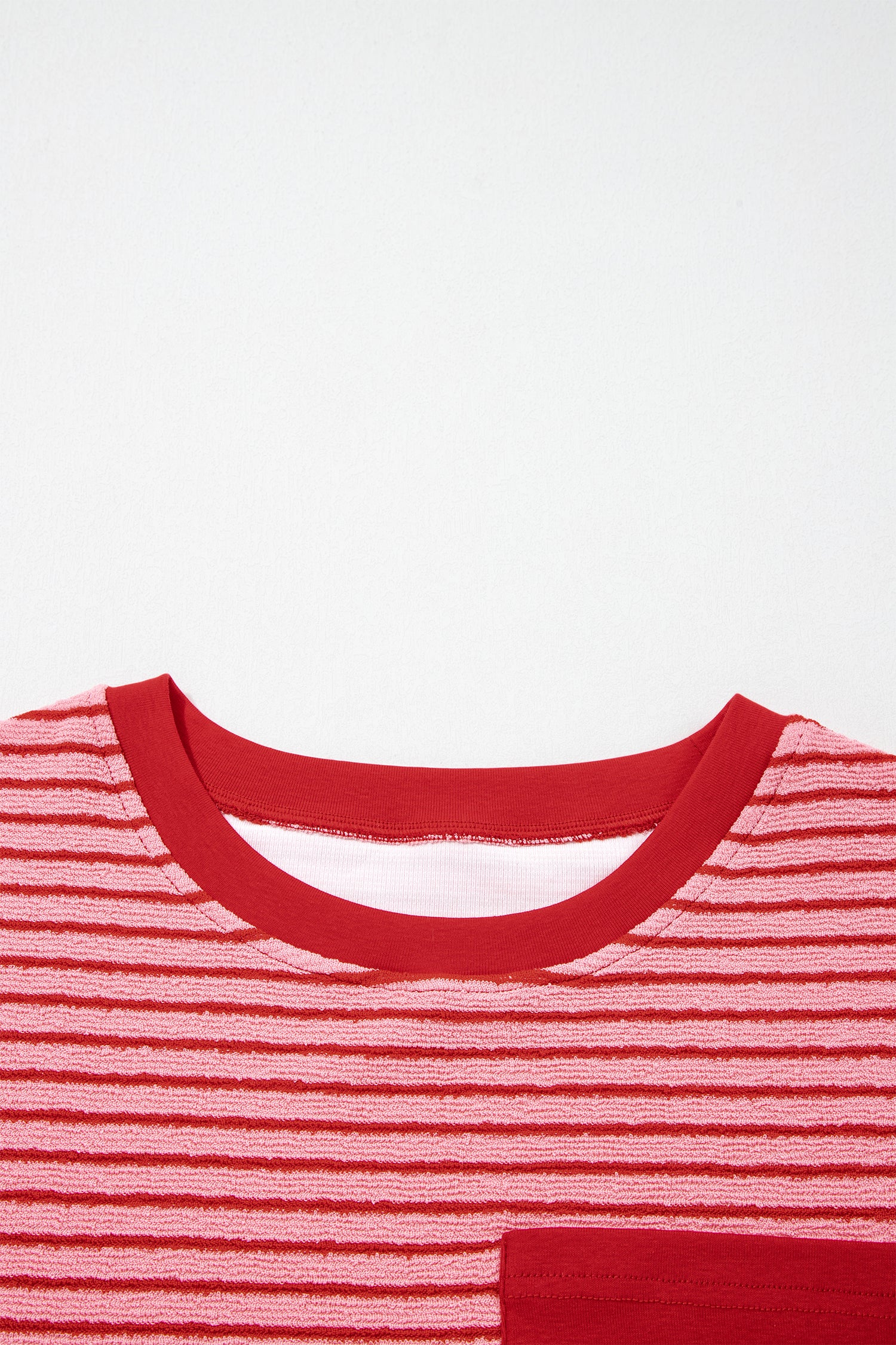 Rose Stripe Crew Neck Tee Drawstring Waist Cropped Pants Set