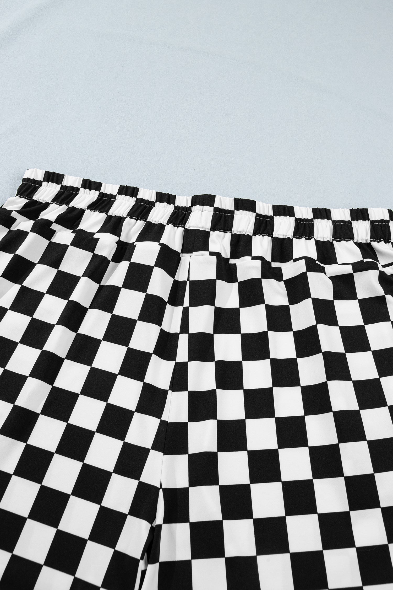 Black Plus Size Checkered Athleisure Shorts