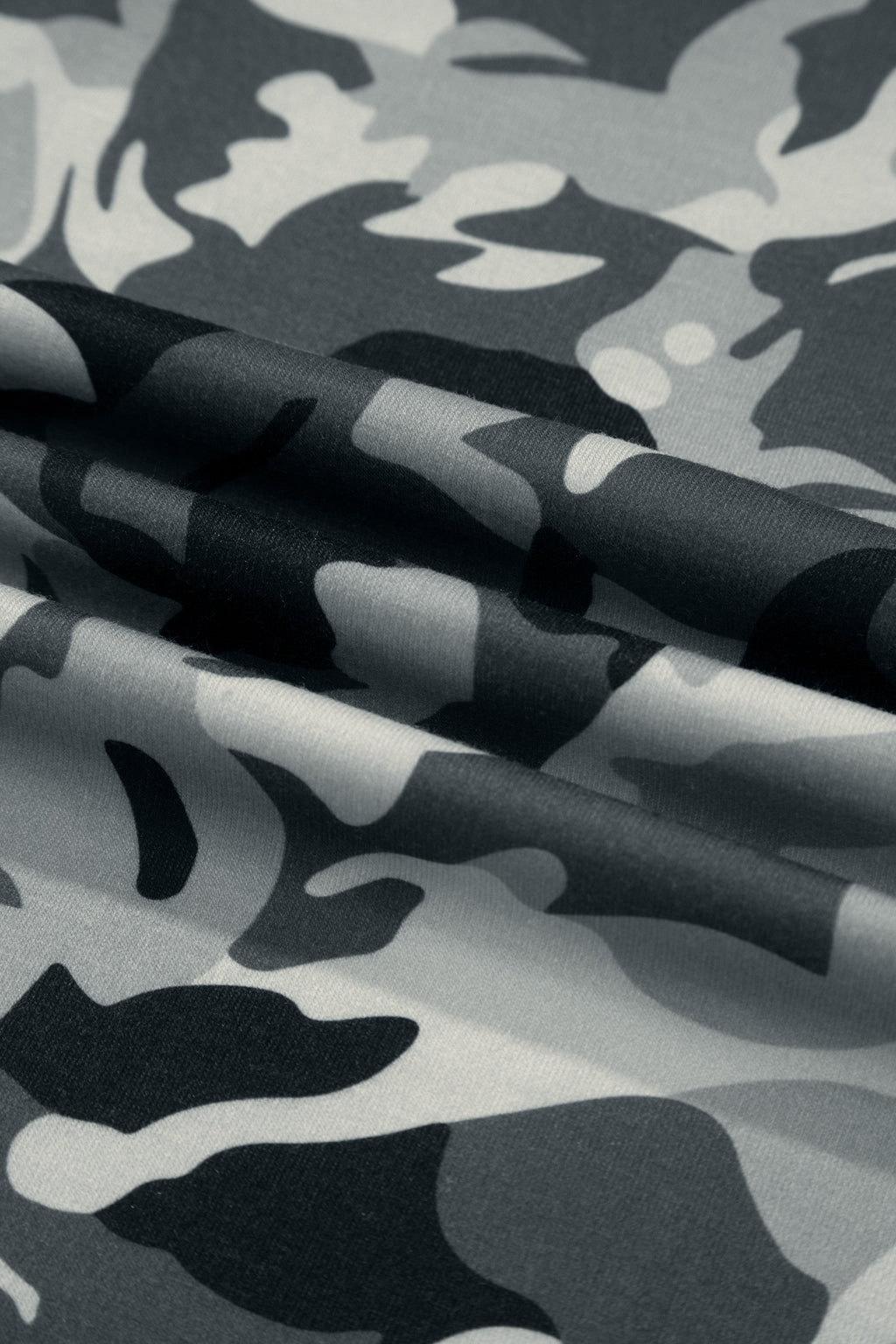 Green Camouflage Print Drawstring Casual Pants
