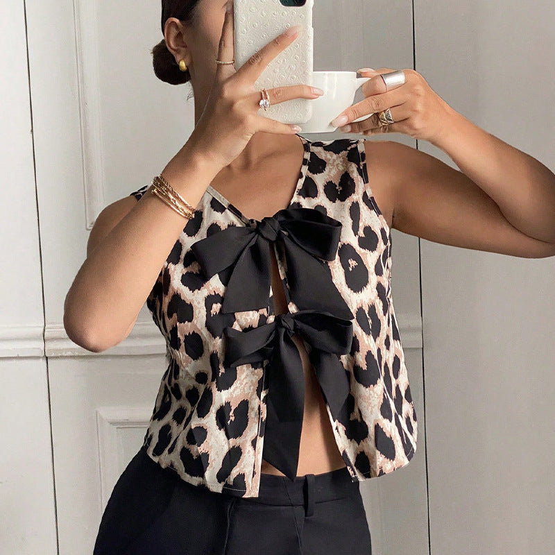 Leopard Print Vest European and American Jacket