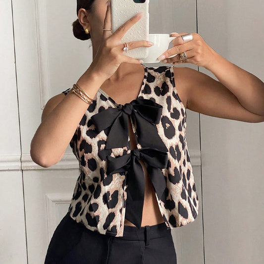 Leopard Print Vest European and American Jacket
