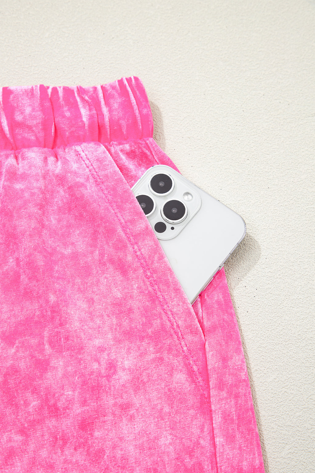 Rose Red Mineral Wash Cotton Short Set