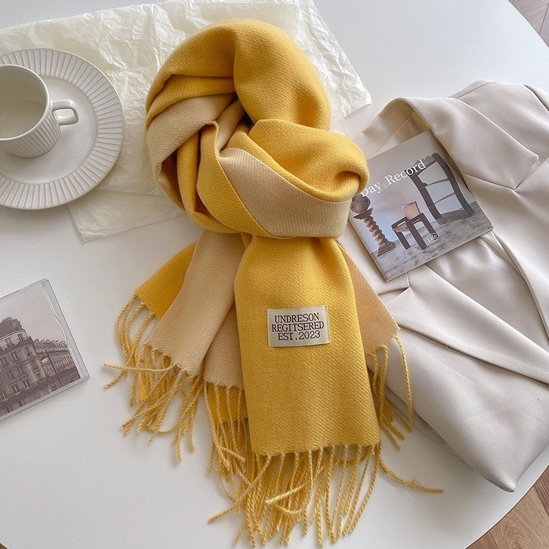 Double-Sided, Winter, Warm, Artificial Cashmere Scarf