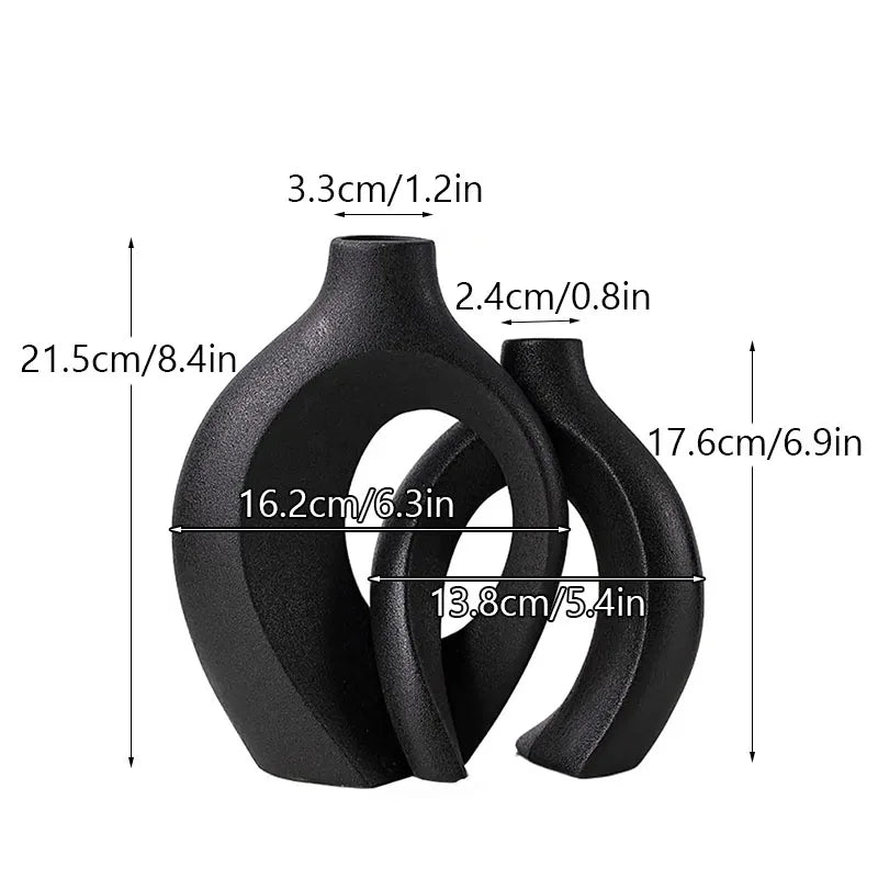 DecorBites™ Large 21cm CAPIRON Ceramic Vase Home Decor