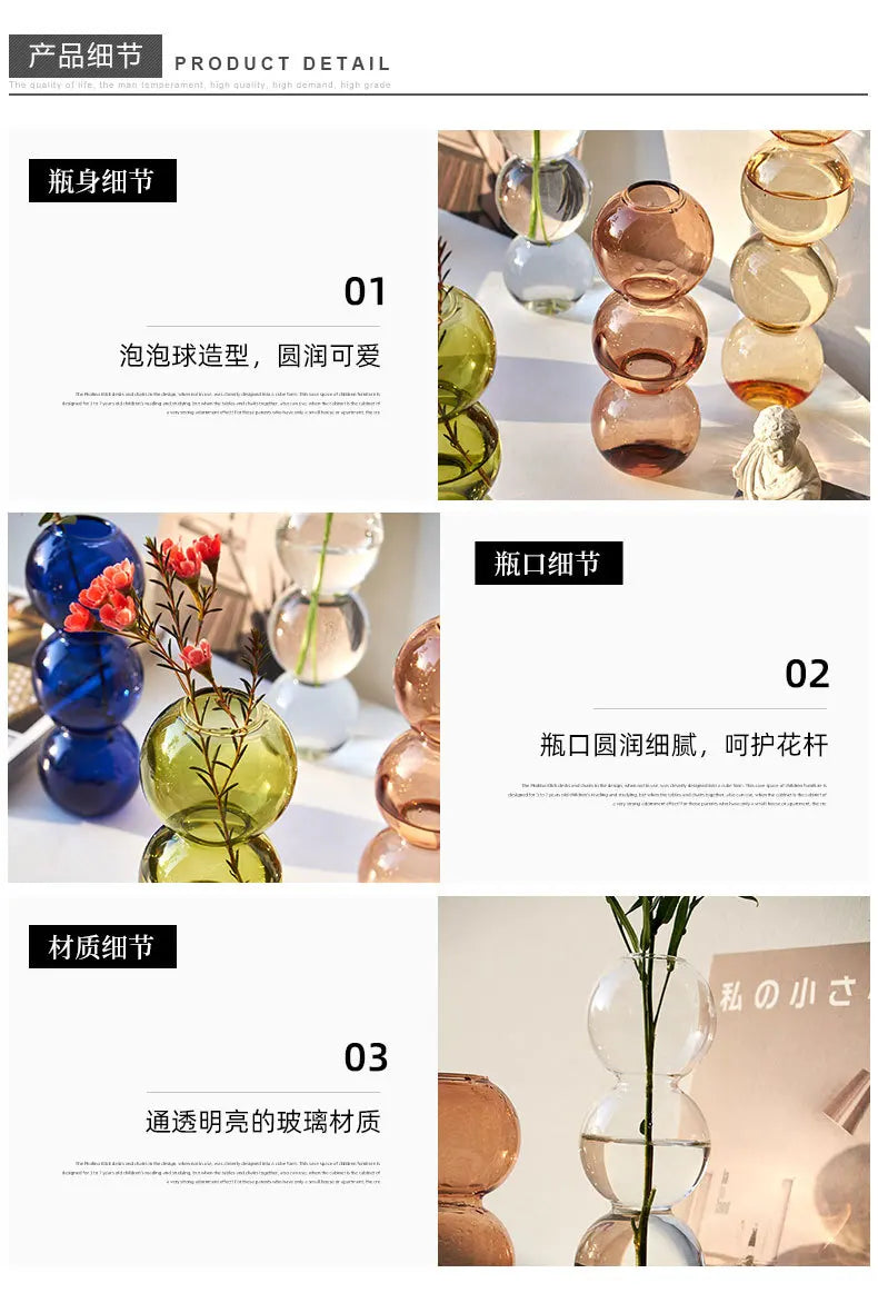 DecorBites™ Nordic Glass Vase - Home Decoration Gift