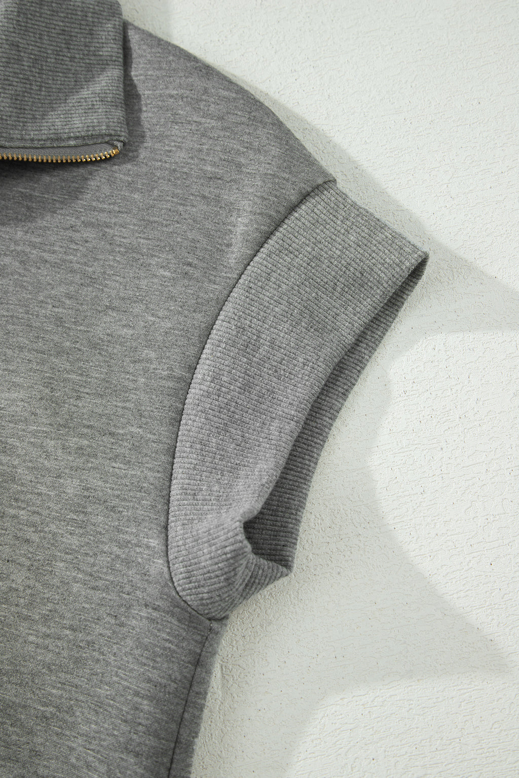 Gray Half Zip Polo Tee Casual Pant Set