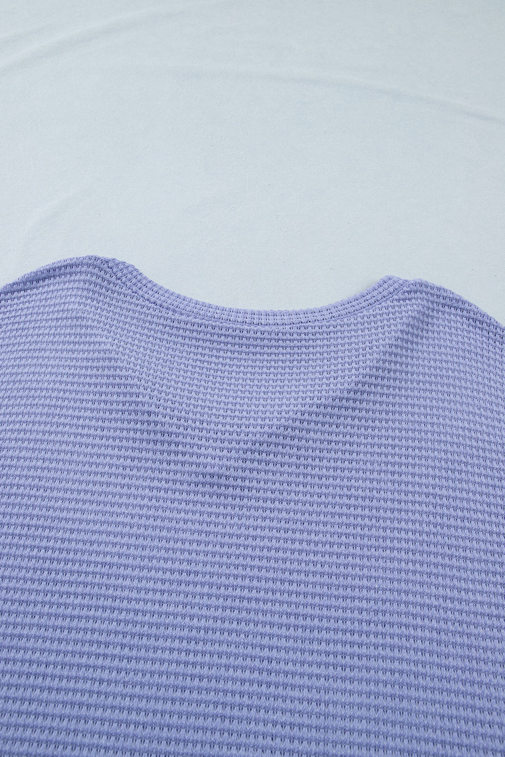 Wisteria V Neck Short Sleeve Plus Size Waffle Knit Top