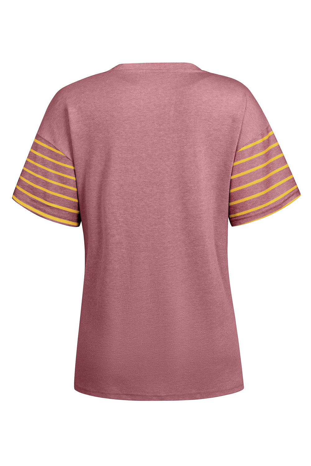 Red Dahlia Color Block Striped Detail Loose T Shirt