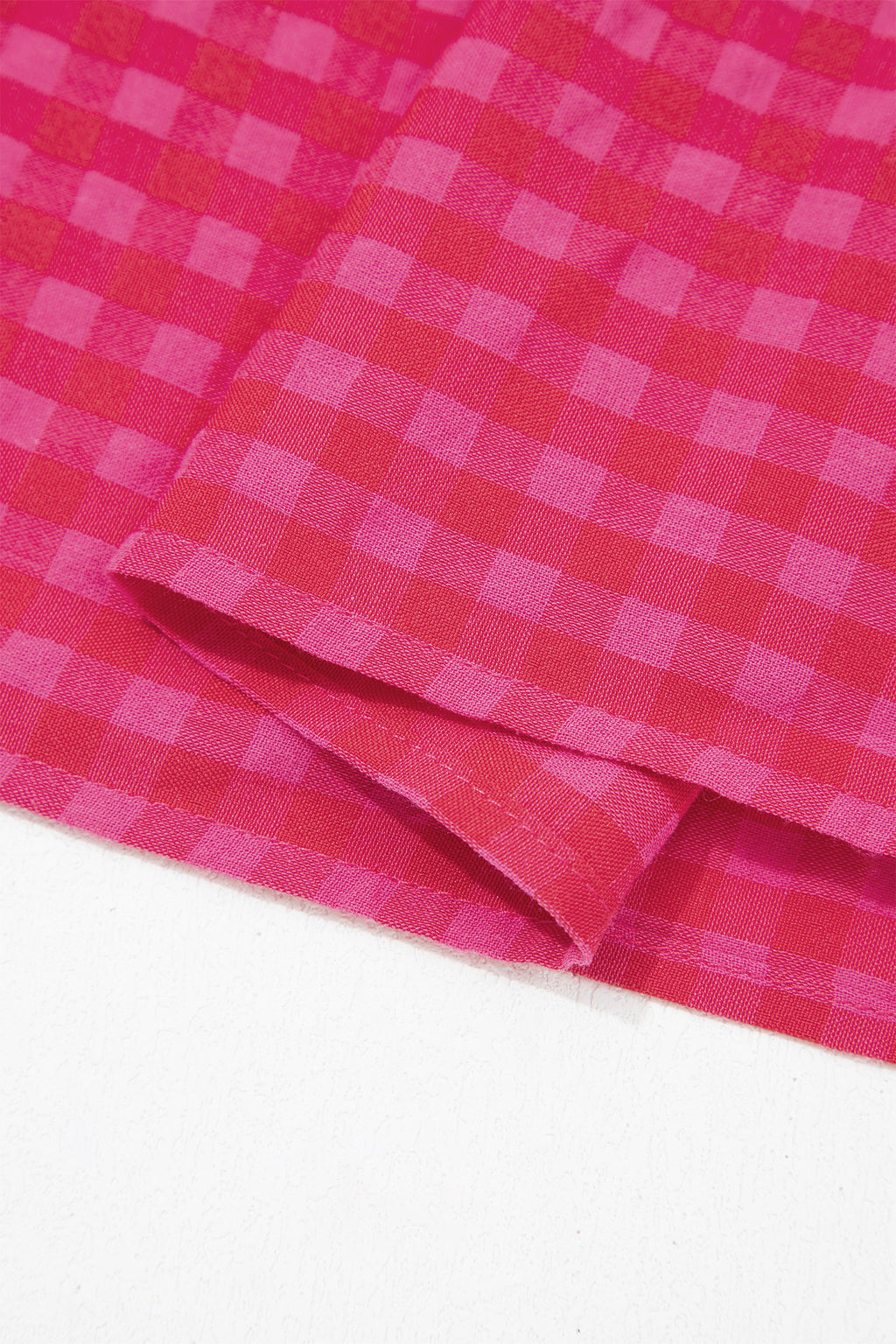 Red Plaid Square Neck Fit-and-flared Vacation Sundress