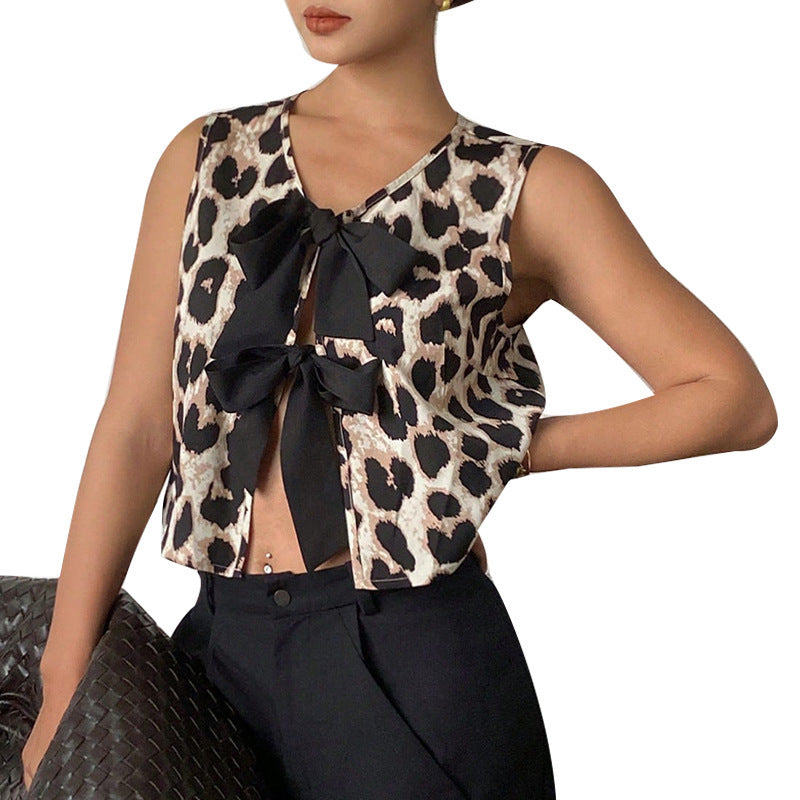 Leopard Print Vest European and American Jacket