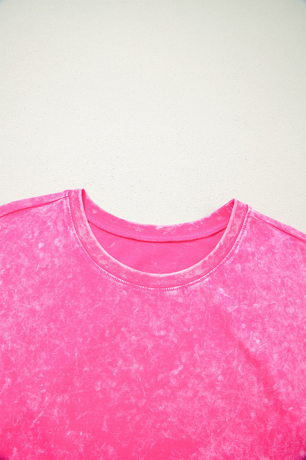 Rose Red Mineral Wash Cotton Short Set