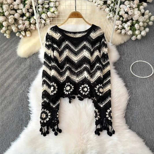 New Loose Slimming Short Long Sleeve Top Trendy