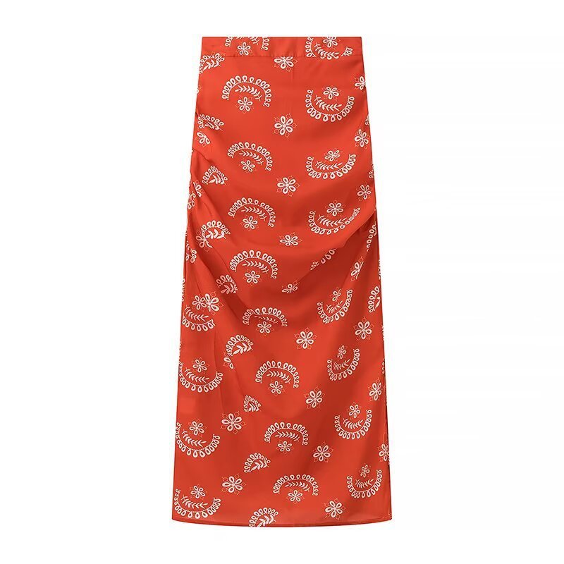 Casual Temperament Top Skirt Printing Suit