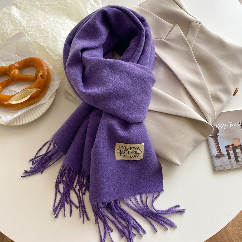 Double-Sided, Winter, Warm, Artificial Cashmere Scarf