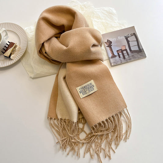 Double-Sided, Winter, Warm, Artificial Cashmere Scarf