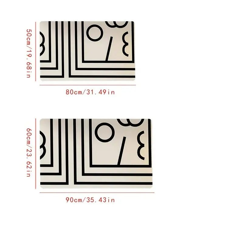 Abstract Non-Slip Bath Rug, 1pc, 19.68*31.49in/23.62*35.43in