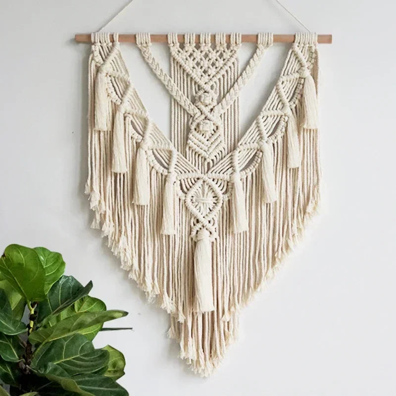 DecorBites™ Macrame Woven Wall Hanging Boho Home Chic Bohemian Geometric Art Decor Beautiful Apartment Dorm Room Decoration Tapestry