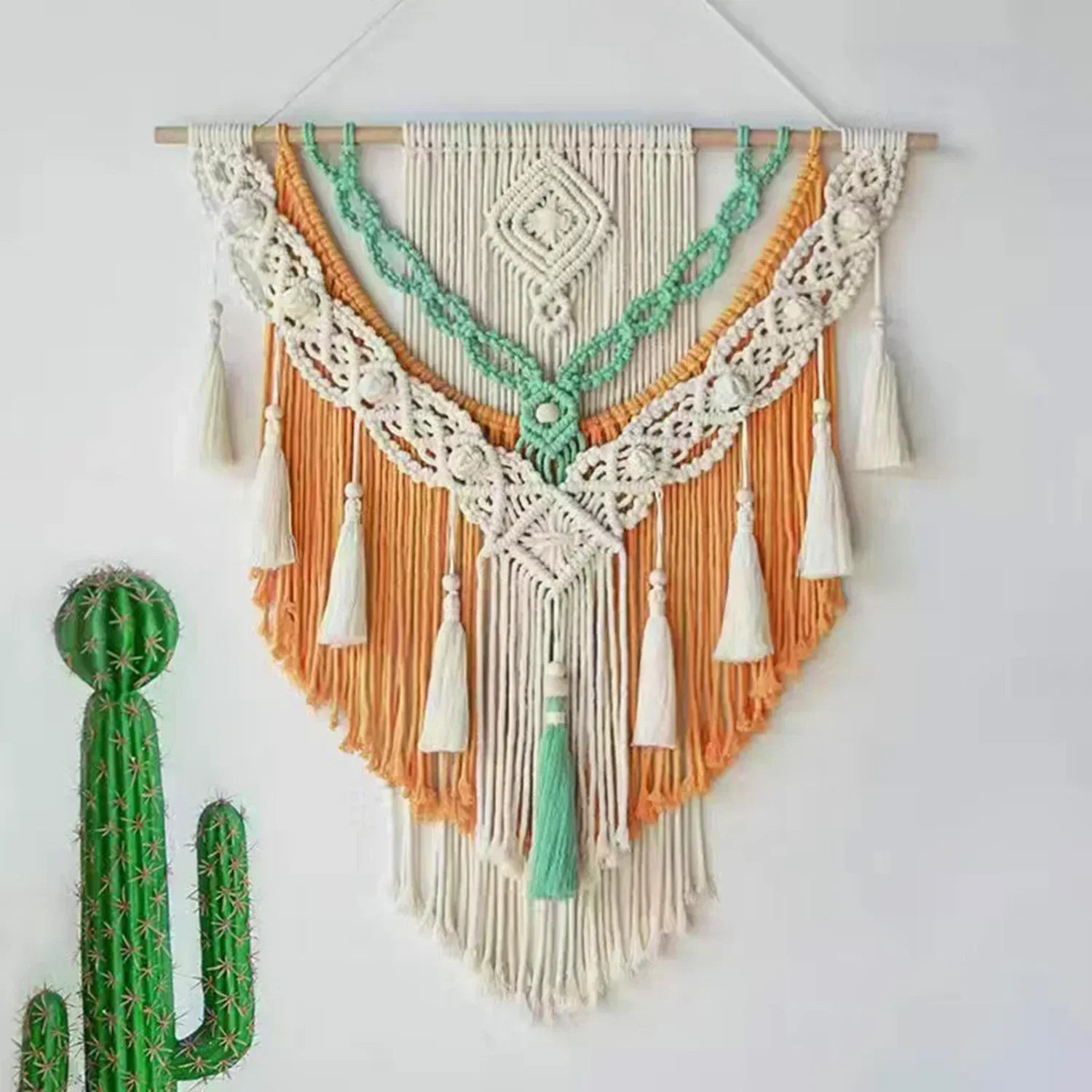 DecorBites™ Macrame Woven Wall Hanging Boho Home Chic Bohemian Geometric Art Decor Beautiful Apartment Dorm Room Decoration Tapestry