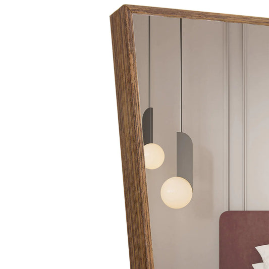 Solid Wood Broen Frame Full Length Mirror